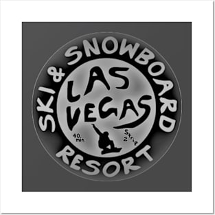 Las Vegas Ski & Snowboard Resort Gray and Black Logo Posters and Art